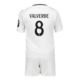 Real Madrid Federico Valverde #8 Hemmakläder Barn 2024-25 Kortärmad (+ Korta byxor)